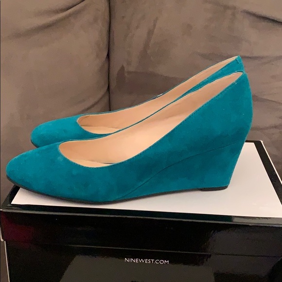 teal nine west wedges. - Picture 3 of 3